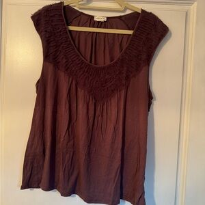 Frayed neckline tank